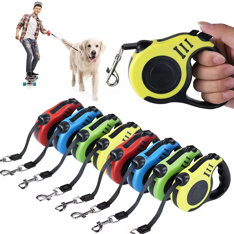 AutoRetract™ Dog Leash by Clover & Tail – Dual Sizes with One-Touch Brake & Lock for Safe, Tangle-Free Walks