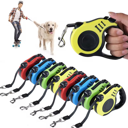 AutoRetract™ Dog Leash by Clover & Tail – Dual Sizes with One-Touch Brake & Lock for Safe, Tangle-Free Walks