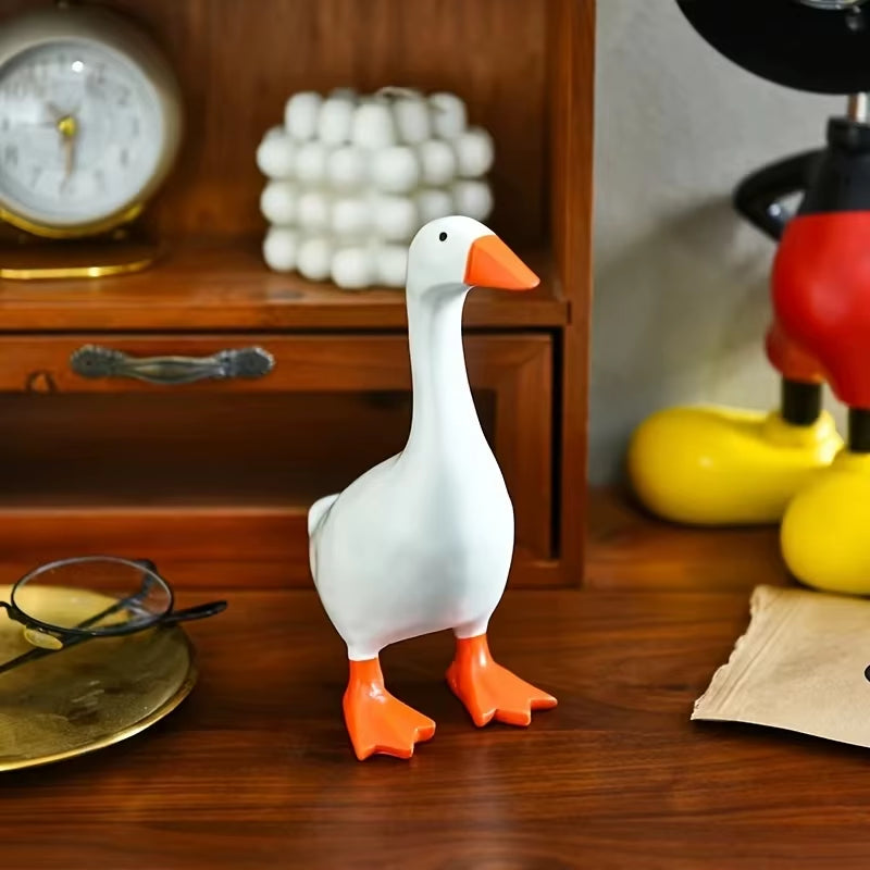 Magnetic Goose Key Holder – Resin Sculpture & Desk Decor with Hidden Tool Rack