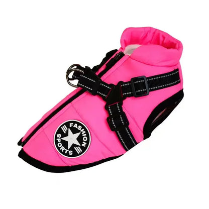 Clover & Tail™ WinterShield Dog Jacket – Waterproof, Harness-Ready Warm Coat for Small to Large Breeds